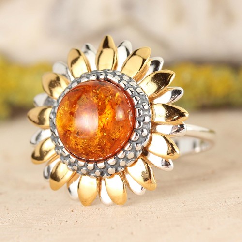 Anello miele ambra - anello,