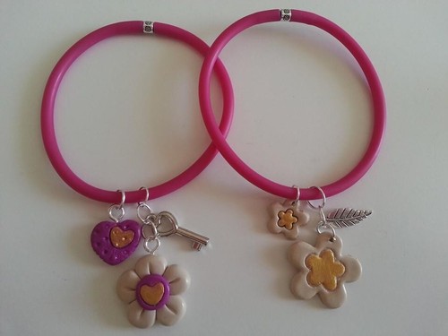 Bracciale ciondolo fimo - , fiore