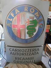 Insegna Luminosa Bifacciale Carrozzeria Autorizzata Ricambi Alfa Romeo Anni 90