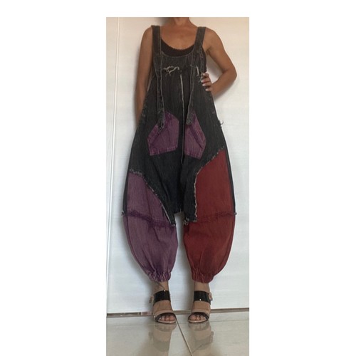 Salopette jeans patchwork - salopette,