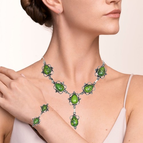Gioielli set ciondolo verde - gioielli,