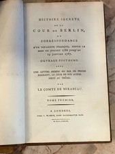 Mirabeau Histoire Secrete Cour Berlin 1789 Diplomazia Spionaggio Storia