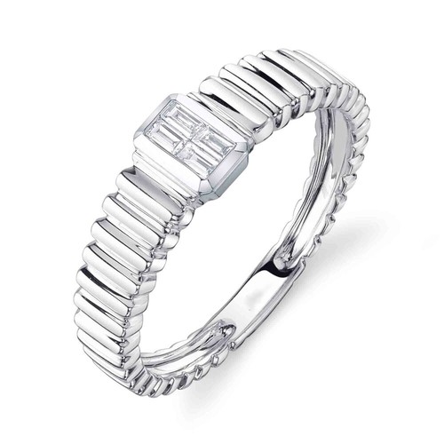14k oro bianco baguette - 14k,