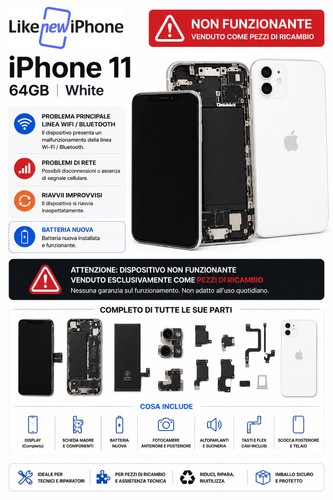 Apple iphone 64gb bianco - 11,