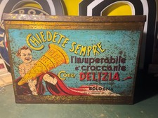 CONTENITORE CONO DELIZIA GELATO PASSERINI BOLOGNA scatola latta vintage