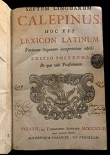 Libro Antico. J. Facciolati Calepinus Septem Linguarum Tomo I-II  Patavii, 1718