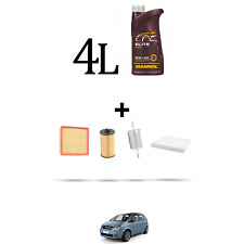 HOFFCAR Kit tagliando 4 FILTRI e 4L OLIO per Opel Meriva A 1.4 16v 66kw Dal 2004