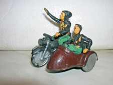 SOLDATINI ATLANTIC 1/32-CAMICIE NERE IN MOTO CON SIDECAR-PITTURATI DALLA DITTA