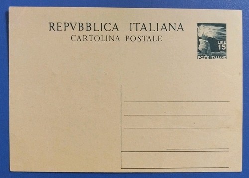 1949 intero postale lire - , 15