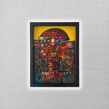 Dipinto olio ORIGINALE su cartoncino con cornice | Arte astratta/moderna/streetart