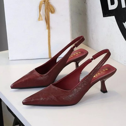 Decolte slingback rosso - slingback, vino
