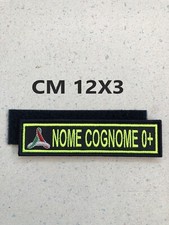 PATCH LOGO PROTEZIONE CIVILE RICAMO NOME+GRUPPO S.  NASTRO STRAPPO CM 12X3