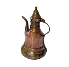 VECCHIA ANTICA OLIERA ARTIGIANALE VINTAGE RAME MASSICCIO E OTTONE BATTUTA A MANO