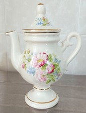 Capodimonte Teiera Brocca Porcellana Rose Vintage Alta 17 cm Oro Zecchino Rara