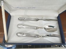 TRIS POSATE VINTAGE BAMBINO IMPUGNATURA ARGENTO ITALIANO 800  TAVOLA ARREDO 