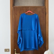 vestito zara in raso blu