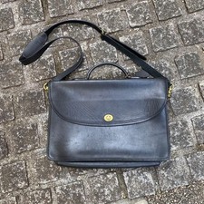 Borsa a tracolla WAKO 22 Turn Lock valigetta pelle nera logo vintage dal Giappone