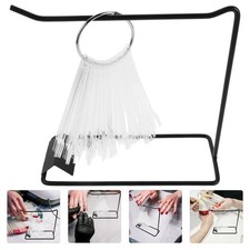  1 set di espositori per nail art con supporto in ferro e anello per campioni di