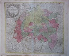 1770ca CIRCULUS SUEVICUS Lotter Schwaben Stuttgart Augsburg Ulm Heilbronn Lindau