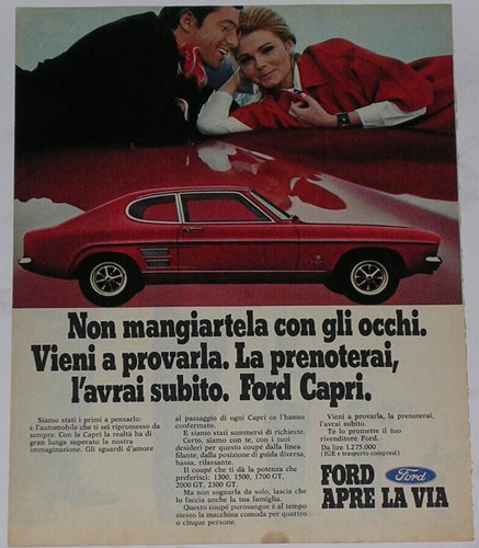 Advert pubblicità auto 1970 - pubblicità,