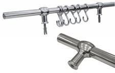 TUBO APPENDI MESTOLI PER CUCINA CROMO LUCIDO 90CM C/ACCESS.