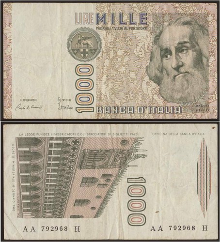 1000 lire marco - lire, a