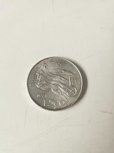 Moneta argento 500 lire - moneta,