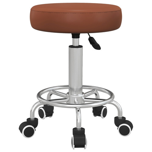 Sgabello salone marrone pelle - sgabello,