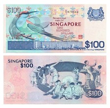 Singapore $100 Dollars Bird