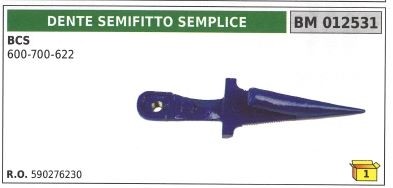 Dente semifitto semplice per