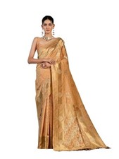 Sari di seta da donna pesca