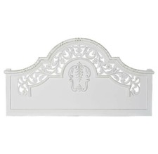 TESTATA LETTO FRANCESE LEGNO BIANCO SHABBY CHIC DECAPATA INTARSI cm 165 x 7 H88