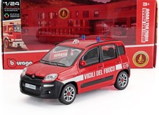 Fiat Panda Vigili Del Fuoco 2012 Red White Burago 1:24 Nuovo