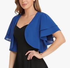 Cardigan blu vibrante manica