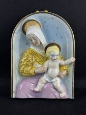 Ronzan Torino Statua Da Parete Edicola In Ceramica Madonna Con Bambino Anni ‘50