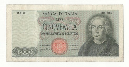 5000 lire colombo tipo - 5000,