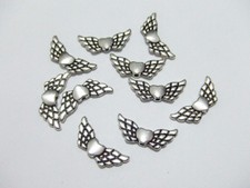 20pz  perline metallo spacer separatori  ali angelo 22x9mm colore argento tibet