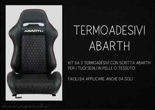 2 Termoadesivi ABARTH- sedili auto bianco - auto tuning 595 695 PUNTO evo