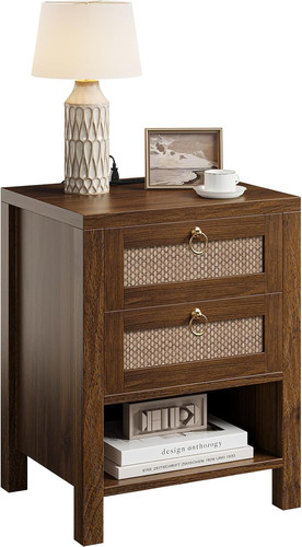 Comodino rattan boho con - rattan,