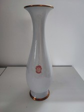 Vaso elegante porcellana Royal Bavaria con bordo in vero oro 