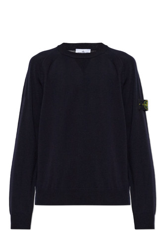 Stone island navy wool sweater - island,