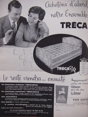 Publicité 1958 matelas - publicitÉ,