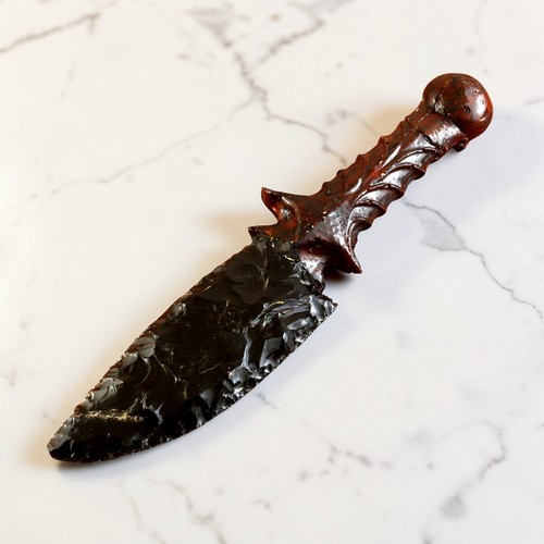 Athame ossidiana nera fatta - athame,