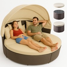 Letto Isola in Rattan Marrone