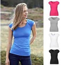 T-shirt donna Fairtrade cotone biologico manica corta maglia girocollo jersey taglia XS-XXL