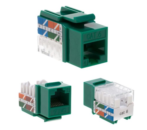 Cat6 green keystone jack - cat6,