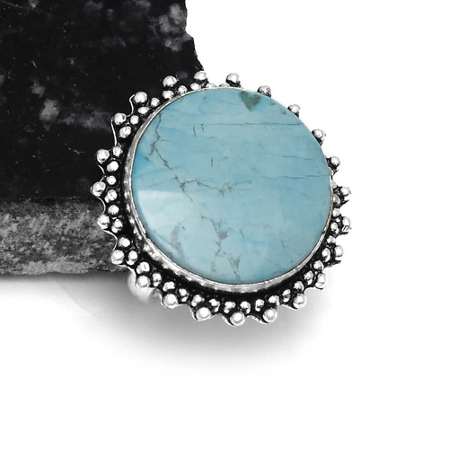 Anello etnico turchese fatto - , a