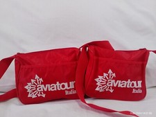 Coppia borse tracolla viaggio travel Aviatour Italia rosso postina pair of bags