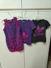 Set Bambina Adidas  3 Pezzi T Shirt Vesrito Viola Fucsia  2/3 Anni
