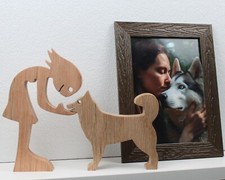 Statua cane rovere rustico